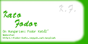 kato fodor business card